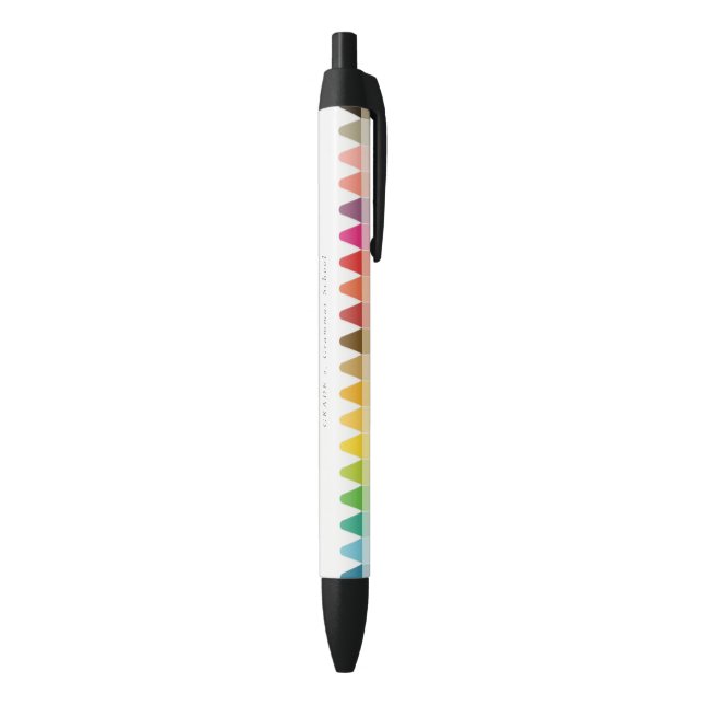 Modern Kids Teacher Colourful Rainbow Crayon Colou Black Ink Pen (Bottom (Vertical))