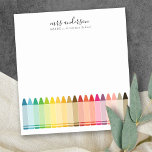 Modern Kids Teacher Colourful Rainbow Crayon Colou Notepad<br><div class="desc">If you need any further customisation or any other matching items,  please feel free to contact me at yellowfebstudio@gmail.com</div>
