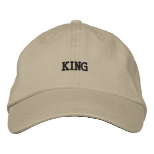 Modern KING Khaki Colour Adjustable Fashion Premiu Embroidered Hat
