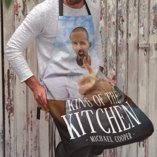 Modern King of the Kitchen Photo   Name Apron