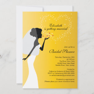Modern Kissing Bride Bridal Shower Invitation