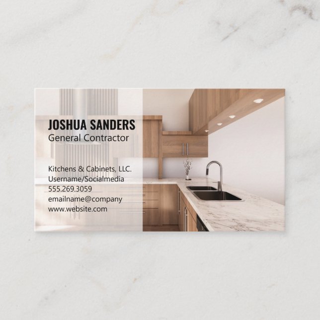 Modern Kitchen | Cabinetry | Home Interior Business Card (Front)