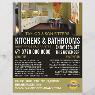 Modern Kitchen Design, Kitchen & Bathroom Fitter Flyer