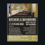 Modern Kitchen Design, Kitchen & Bathroom Fitter Flyer<br><div class="desc">Modern Kitchen Design,  Kitchen & Bathroom Fitter Company Advertising Flyer by The Business Card Store.</div>