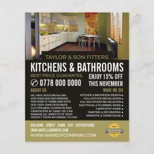 Modern Kitchen Design, Kitchen & Bathroom Fitter Flyer