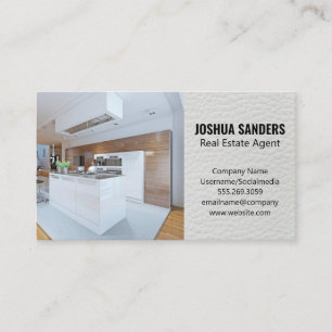 Modern Kitchen   Leather Background Business Card