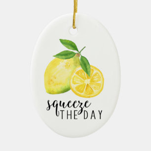 MODERN KITCHEN LEMON PUN CERAMIC TREE DECORATION