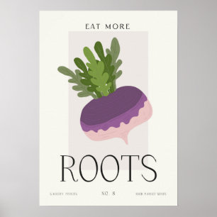 Modern Kitchen Root Vegetable Art Minimalist Food  Poster