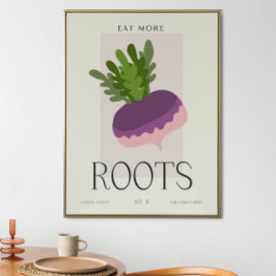 Modern Kitchen Root Vegetable Art Minimalist Food  Poster