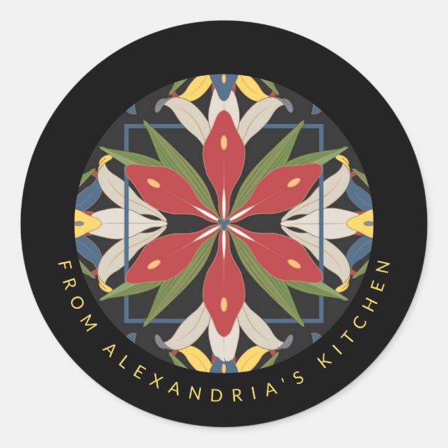 Modern Kitchen Tile Design | From the Kitchen Of Classic Round Sticker (Front)