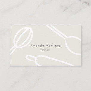 Modern Kitchen Utensils Light Beige Baker Business Card