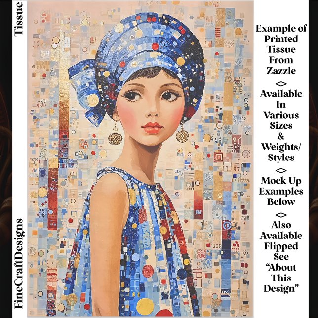 Modern Klimt Inspired Woman EC5R Decoupage Tissue Paper (Creator Uploaded)