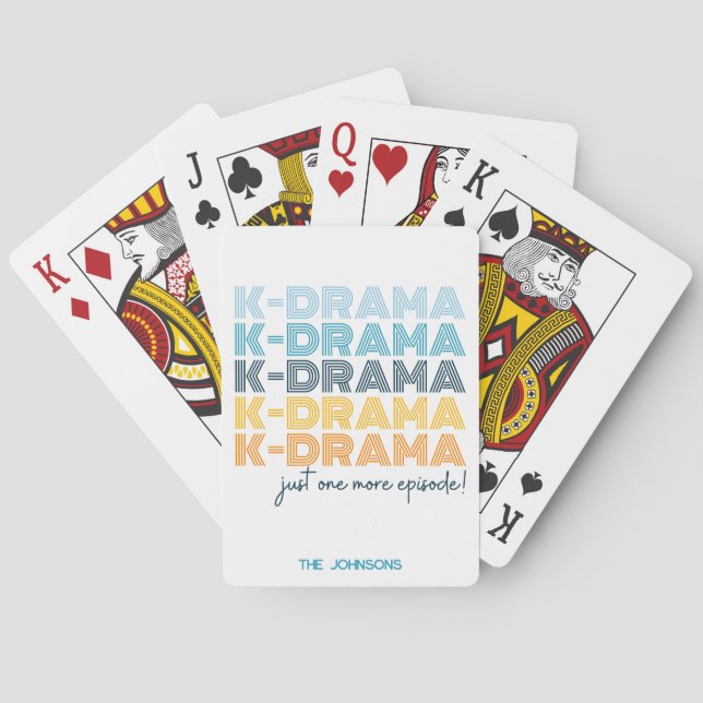 Modern Korean Drama Lover K-drama Fan Custom Name Playing Cards (Back)