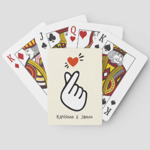 Modern Korean Love Symbol Personalised Playing Cards