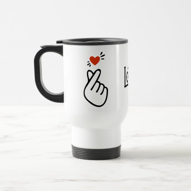 Modern Korean Love Symbol Travel Mug (Left)