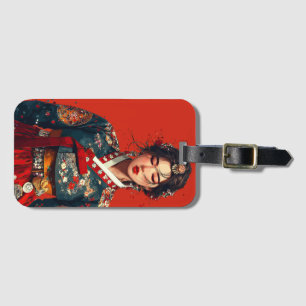 Modern Korean Woman in Hanbok Portrait Luggage Tag