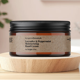 Modern kraft cosmetics jar label 1 x 7.25