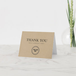 Modern Kraft Paper Company Logo Thank You Card