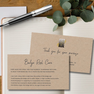 Modern Kraft Paper Logo Badge Reel Care 