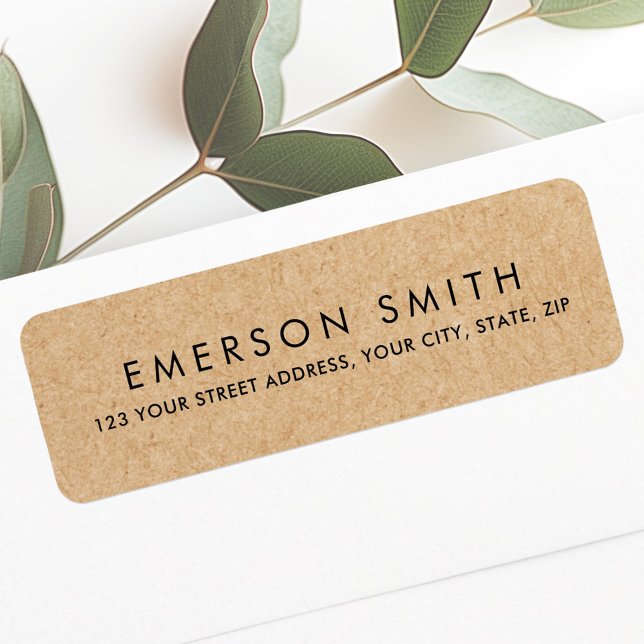 Modern Kraft paper look return address (Modern Kraft paper look return address Label)