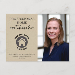 Modern Kraft Paper Real Estate Marketing Add Logo  Postcard