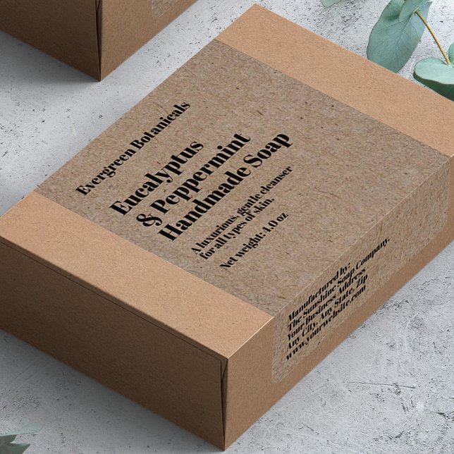 Modern Kraft Paper Style Soap Packaging Label (Creator Uploaded)