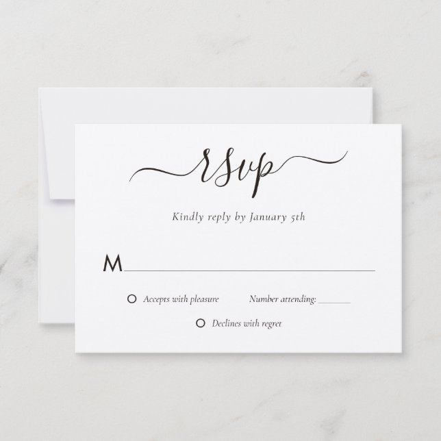 Modern Kraft Paper Wedding RSVP Card (Front)