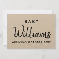 Modern Kraft Pregnancy Announcement Card