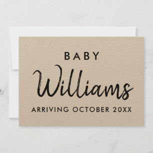 Modern Kraft Pregnancy Announcement Card