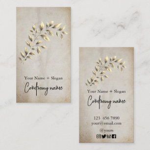 Modern Kraft Printed Gold Leaf Business Card