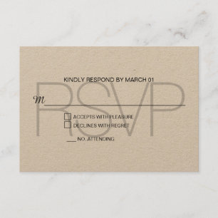 Modern Kraft RSVP Wedding Response Reply