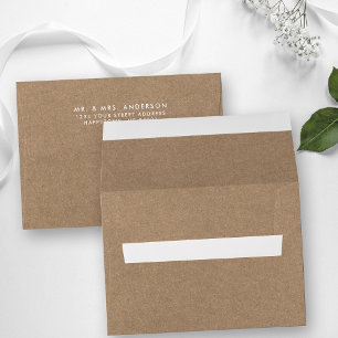 Modern Kraft Style Wedding Addressed Envelope