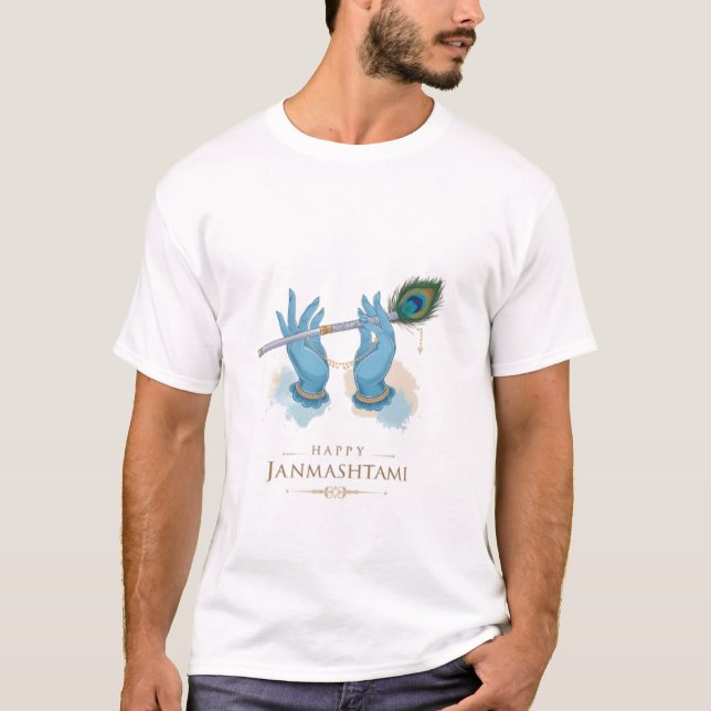 Modern Krishna Print T-Shirts – Blend of Tradition (Front)