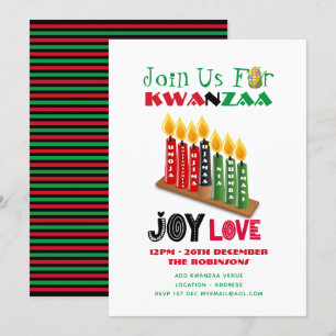 Modern KWANZAA Party Invites 7 Candles Principles
