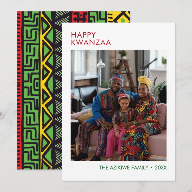 Modern Kwanzaa Photo Holiday Card (Front/Back)