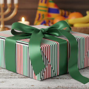 Modern Kwanzaa Stripes Wrapping Paper