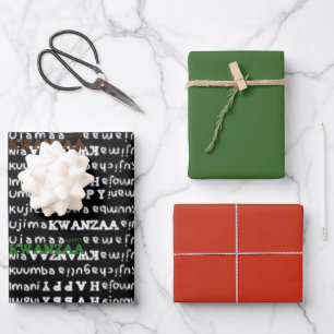 Modern Kwanzaa Wrapping Paper Sheet