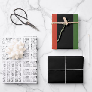 Modern Kwanzaa Wrapping Paper Sheet