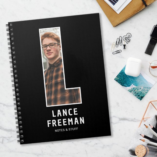 Modern "L" Photo Initial Monogram Notebook (Creator Uploaded)
