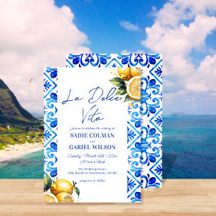 Modern La Dolce Vita Italian Lemon Wedding  Invitation