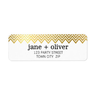 MODERN LABEL chevron pattern cute gold foil black