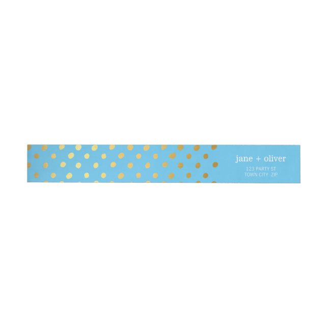 MODERN LABEL cute confetti spots gold baby blue (Individual)