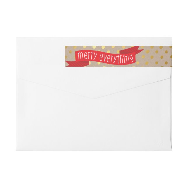 MODERN LABEL cute confetti spots gold eco kraft (Back)