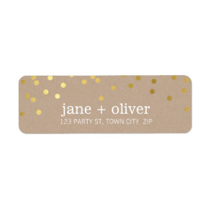 MODERN LABEL cute confetti spots gold eco kraft