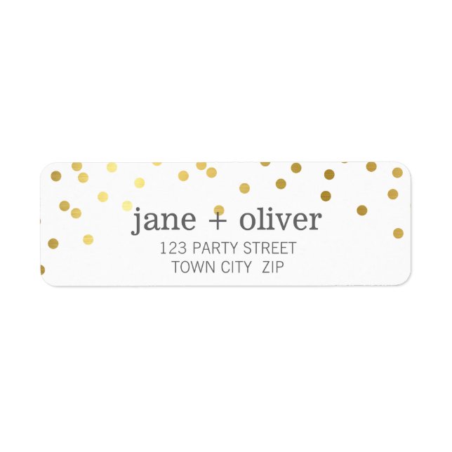 MODERN LABEL cute confetti spots gold foil (Front)