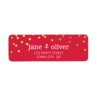 MODERN LABEL cute confetti spots gold foil red