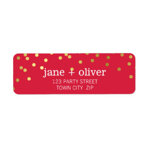 MODERN LABEL cute confetti spots gold foil red