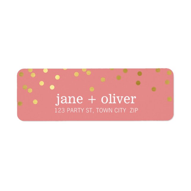 MODERN LABEL cute confetti spots gold trendy coral (Front)