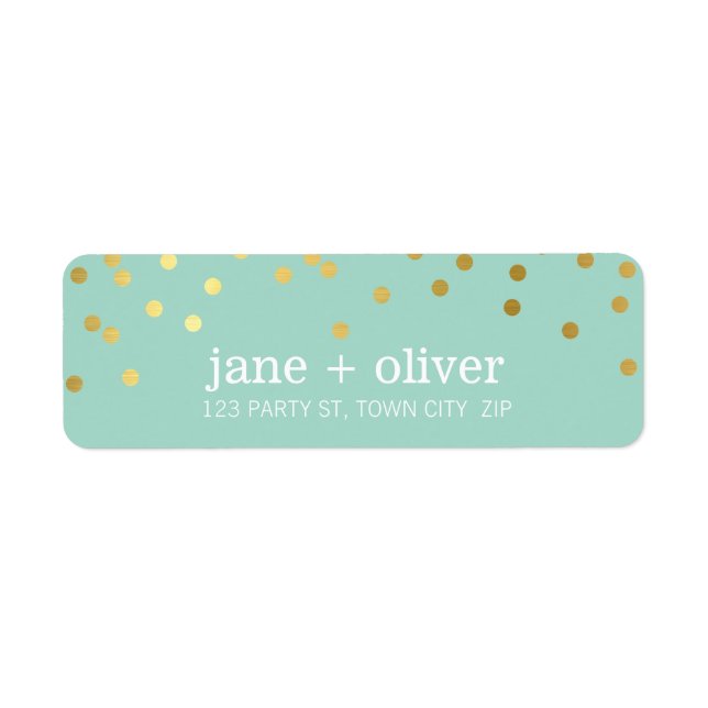 MODERN LABEL cute confetti spots gold trendy mint (Front)