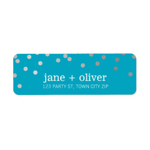 MODERN LABEL cute confetti spots silver turquoise